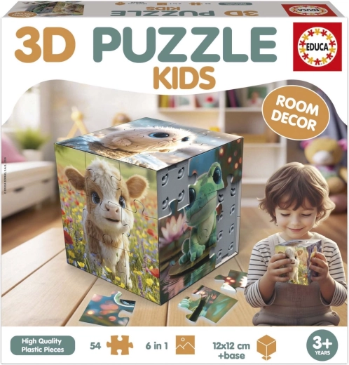 Educa 3D puzzle kocka zvieratká 54 dielikov