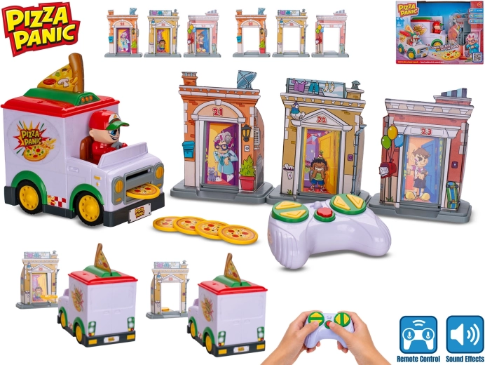 RC dodávka Pizza Panic! vystreľujúca pizzu so zvukom