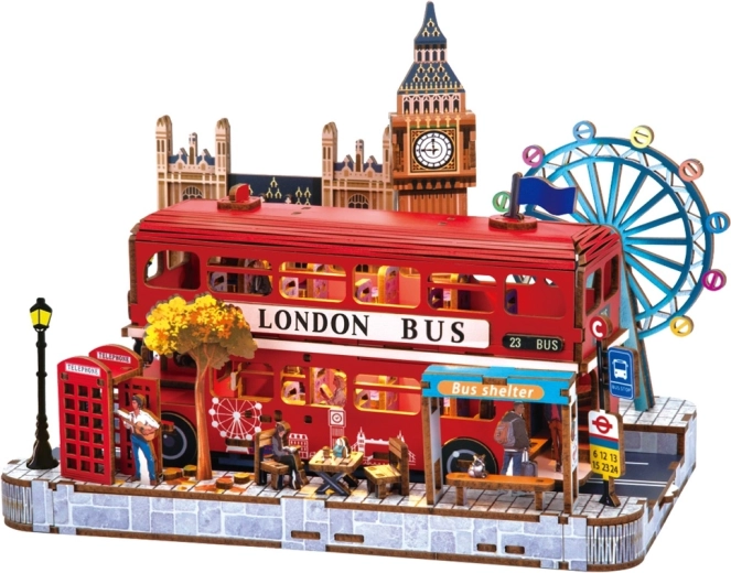 2Kids Toys 3D drevená skladačka miniatúrna scéna Londýn