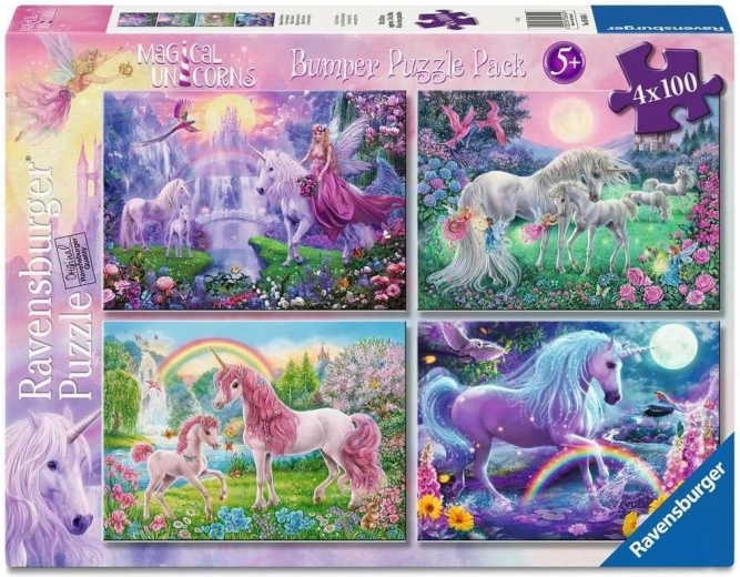 Ravensburger puzzle Magické jednorožce 4×100 dielikov