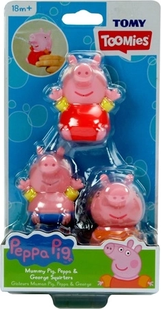 TOMY kúpace figúrky Peppa Pig (3 ks)