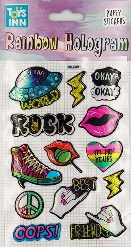 Holografické samolepky Rainbow ROCK – farebná dúhová sada