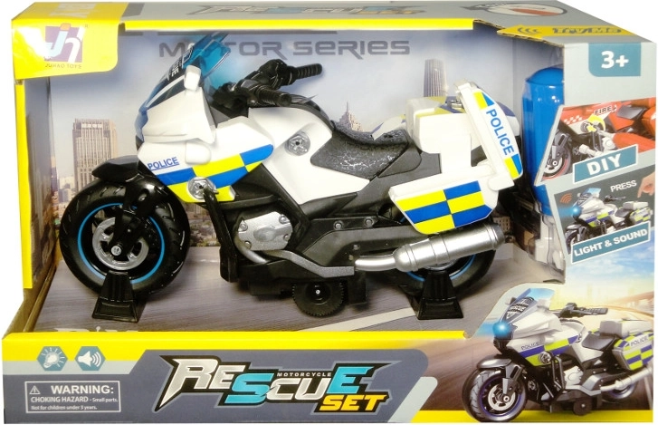 Policajný motocykel so svetlom a zvukom – stavebnica pre deti