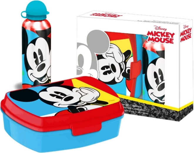 Desiatový box a kovová fľaša MICKEY MOUSE – detská sada