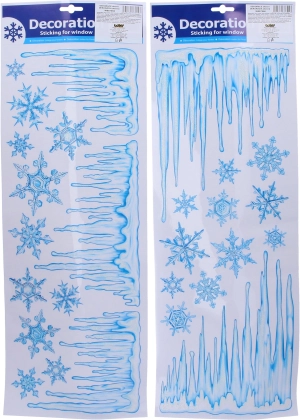 Vianočné trblietavé okenné nálepky