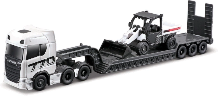 Maisto mini pracovné stroje sada veľkého ťahača Scania 770S s Toolcat 5600 a lyžicou