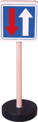 Drevená dopravná značka Babu – prednosť pred protiidúcimi