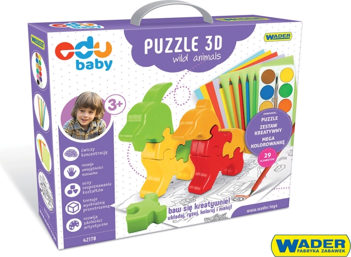 Edu Baby 3D puzzle – divoké zvieratá
