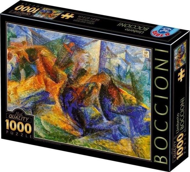 Puzzle Kôň a jazdec a budovy 1000 dielikov