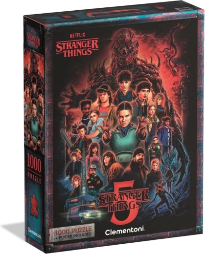 Puzzle 1000 Stranger Things 5 s plagátom Clementoni