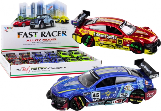 Kovové športové auto v mierke 1:36