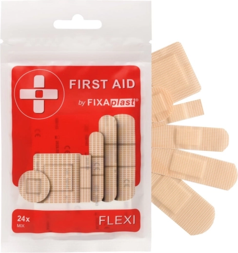 Fixaplast First Aid Flexi Mix elastické náplasti 24 ks