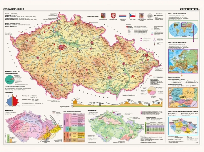 Puzzle mapa Českej republiky 2000 dielikov DINO