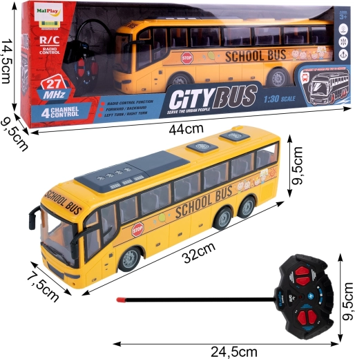 Diaľkovo ovládaný mestský autobus v mierke 1:30