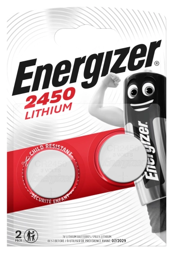 Energizer CR2450 lítiové gombíkové batérie 3 V, balenie 2 ks