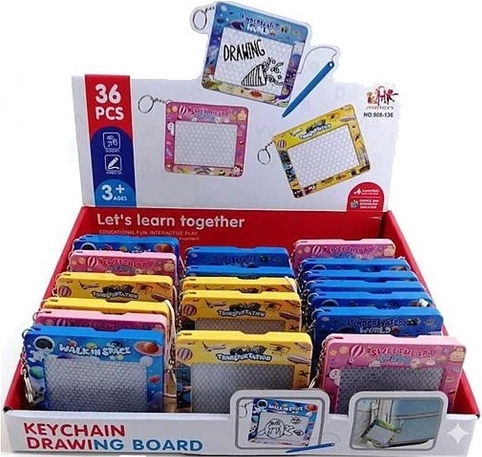Mini zmazateľná tabuľka na kľúčenke 7,5 × 8,5 cm – 1 kus