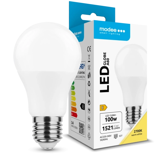 LED žiarovka Globe A60 13,8 W E27 2700K 1521 lm 360°