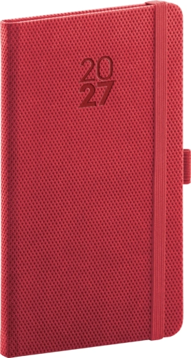 Notique vreckový diár Diamante 2027 červený 9 × 15,5 cm