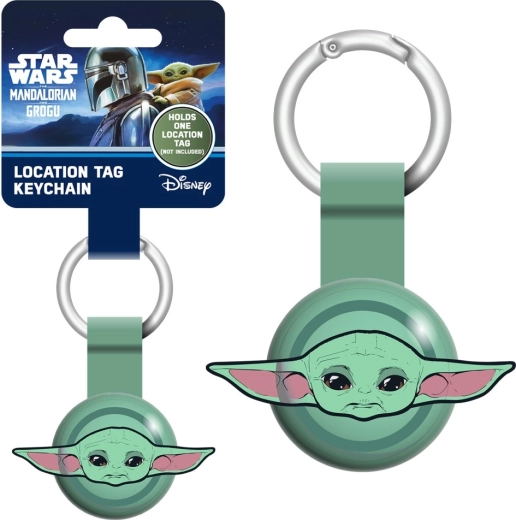 Mandalorian a Grogu kľúčenka na lokátor