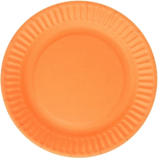 Oranžové papierové taniere, 6 kusov