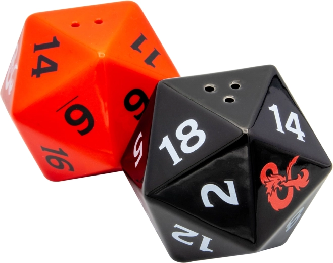 Dungeons & Dragons 3D soľnička a korenička v tvare kocky D20 - 1 kus
