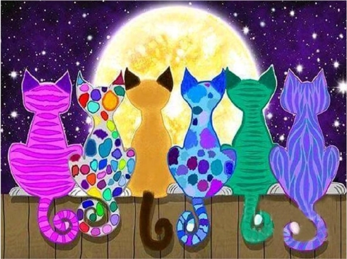 Diamantové maľovanie mačky 30 × 40 cm