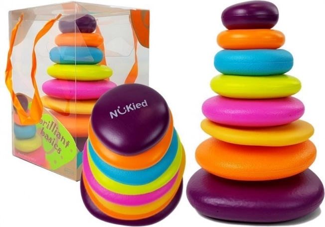 Farebná pyramída s krúžkami pre deti