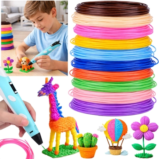 Sada PCL filamentov pre 3D pero, 10 farieb, 50 m