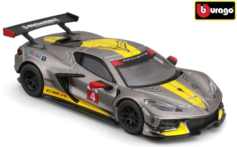 Bburago Chevrolet Corvette C8.R pretekársky model 2020 v mierke 1:43