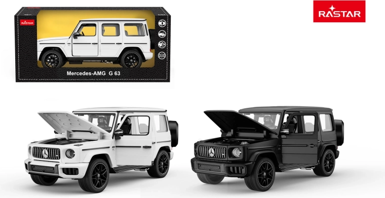 Model auta Mercedes-AMG G63 Rastar 1:24 biely - 1 kus