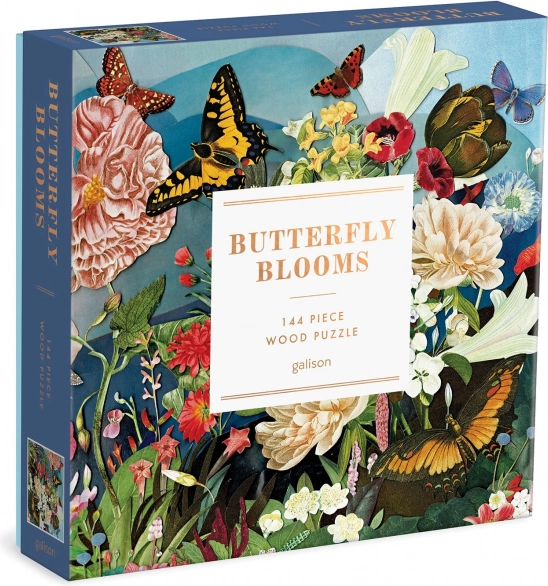 Galison drevené puzzle záhrada motýľov