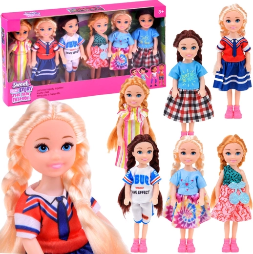 Mini bábiky do domčeka – sada 6 ks, 14 cm