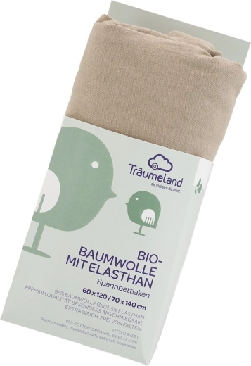 Träumeland prestieradlo z bio bavlny s elastanom UNI Taupe