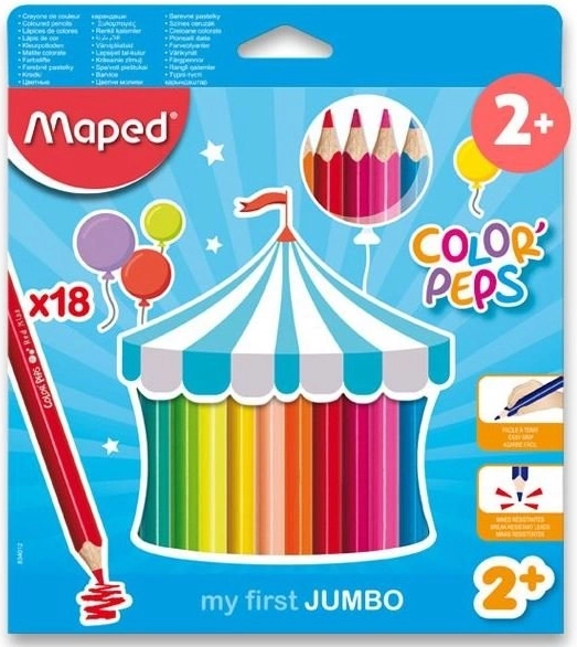 Pastelky trojboké Jumbo Color'Peps od Maped, 18 ks