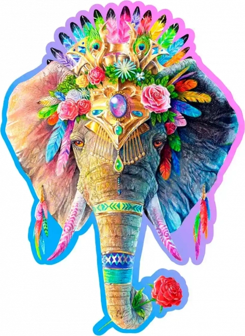 Drevené puzzle Elegantný slon od WOODEN CITY, 250 dielikov