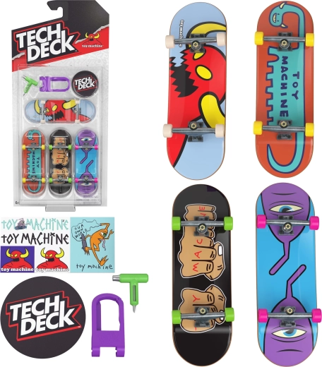 Súprava 4 mini fingerboardov Tech Deck Toy Machine – 4 ks
