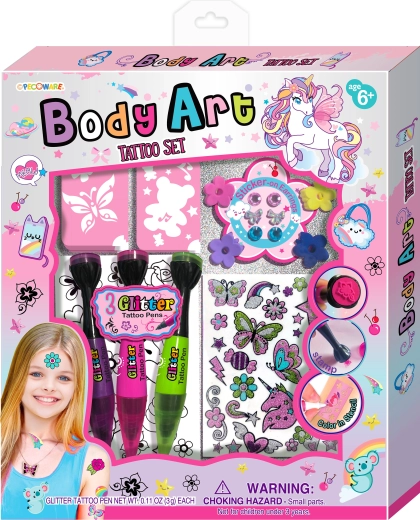 Kreatívna sada na body art a dočasné tetovania pre deti
