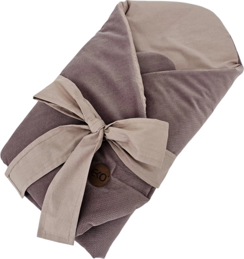 EKO bavlnená zavinovačka Velvet s vyberateľnou kokosovou vložkou a mašľou dark pink 75 × 75 cm