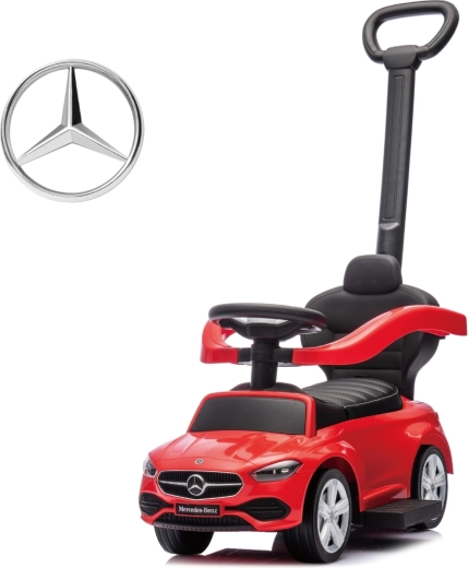 Milly Mally odrážadlo s vodiacou rukoväťou Mercedes C-Class deluxe červené
