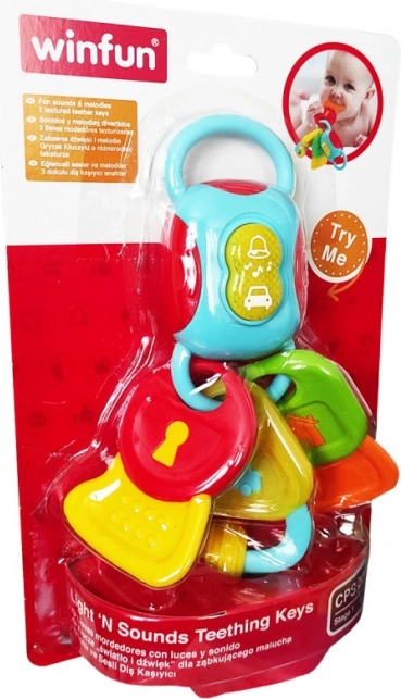 Hrkajúce hryzátko kľúče so svetlami a zvukmi