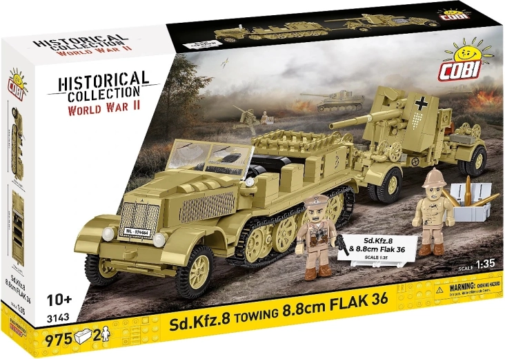Stavebnica Sd.Kfz. 8 s ťahaným kanónom 8,8 cm Flak 36 (DAK), 1:35