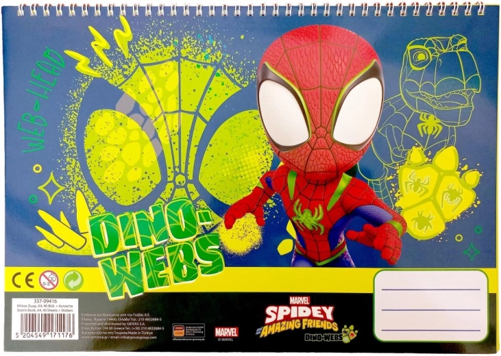 Špirálový blok so samolepkami Spidey A4 - 1 kus