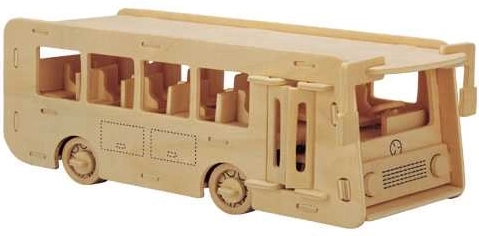 Woodcraft Drevené 3D puzzle autobus