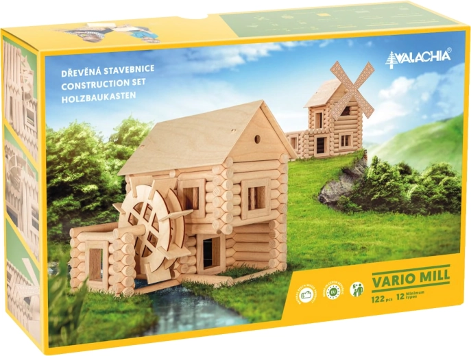 Walachia drevená stavebnica Vario Mill (122 dielov)