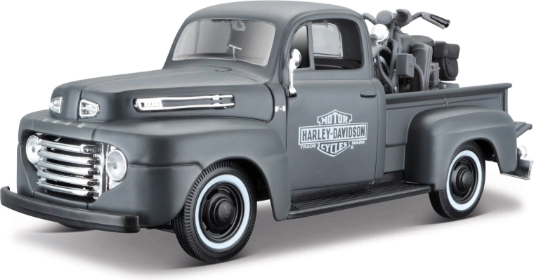 Maisto Harley-Davidson custom 1948 Ford F-1 pickup s motocyklom WLA Flathead 1:24