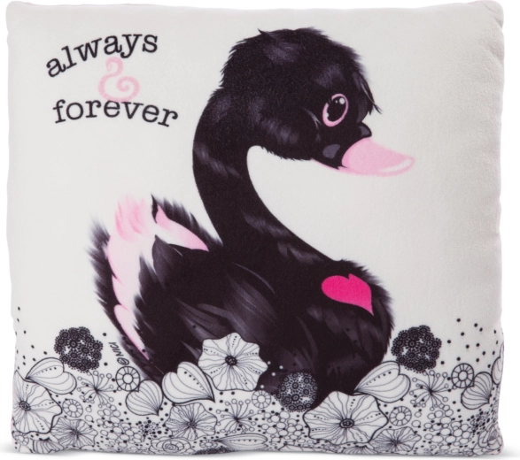 NICI vankúš Love čierna labuť 30 × 30 cm