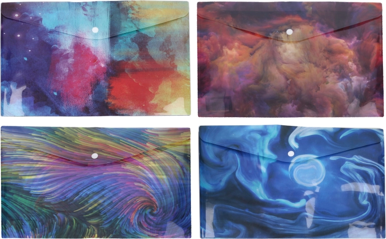 Plastové puzdro s cvokom 24 × 16,8 cm – farebný mix