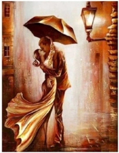 Diamantové maľovanie žena a muž 30 × 40 cm