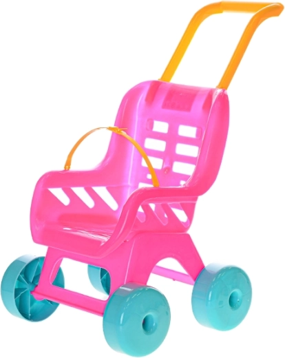 Plastový kočík pre bábiky – ružový Buggy