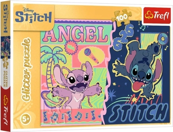 Puzzle 100 dielikov Glitter „Havajský lesk“ Stitch (Disney) - 1 kus